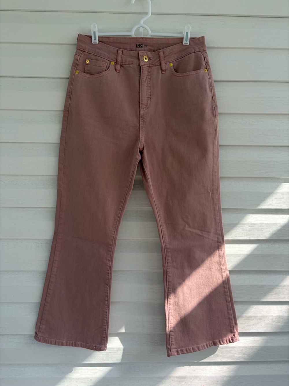 INC International Concepts Pink Flare Jeans High Rise Retro Stretch Denim Y2K